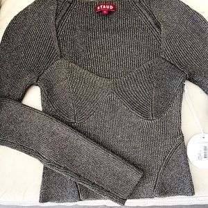 NWT Staud Cerro Top with gold metallic XS